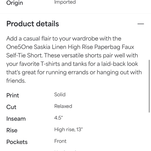 one 5 one Women's High-Waisted Khaki Shorts - Picture 4 of 7